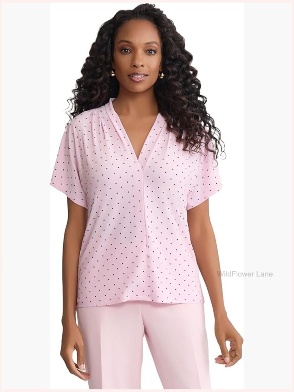 Short Sleeve V-Neck Printed Top
